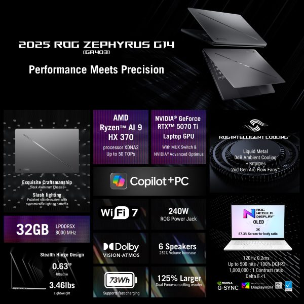 ASUS ROG Zephyrus G14 Gaming Laptop OLED Ryzen AI 9-1