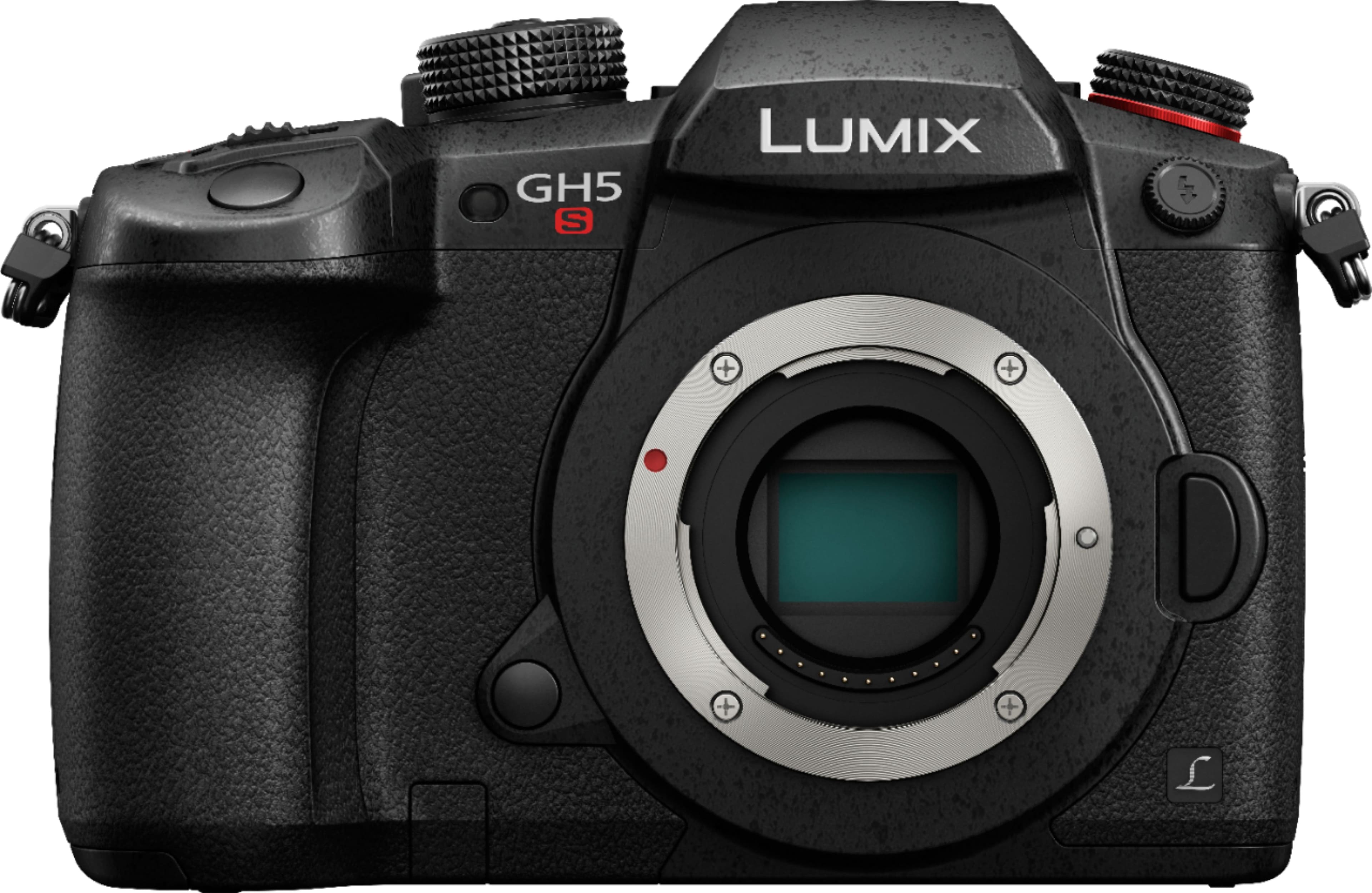 Installing Panasonic GH5S Mirrorless 4K Camera Body Professional on a wooden desk