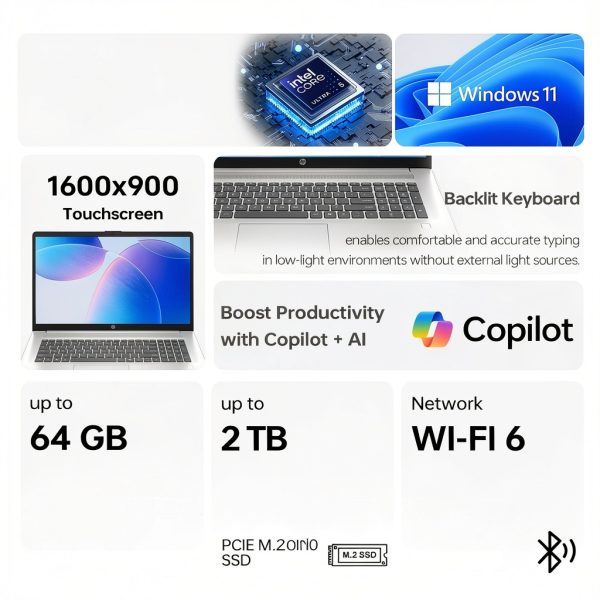 HP 173 Touchscreen Laptop Intel Core Ultra 5 64GB RAM-1