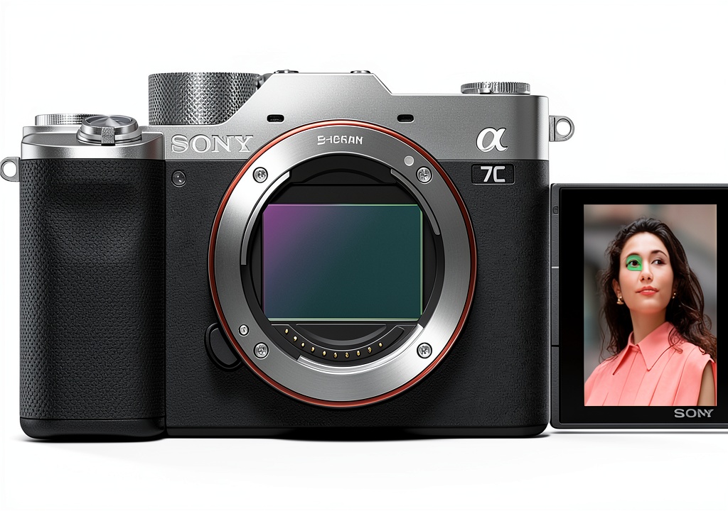 Sony Alpha 7C Full Frame Mirrorless Camera in hand showing compact design