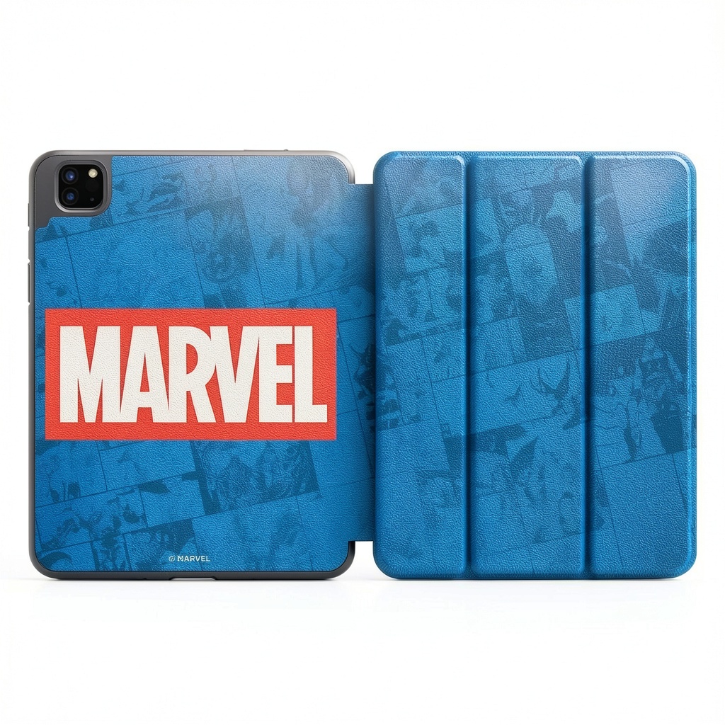 Installing the Keyscaper Marvel iPad case on a wooden desk