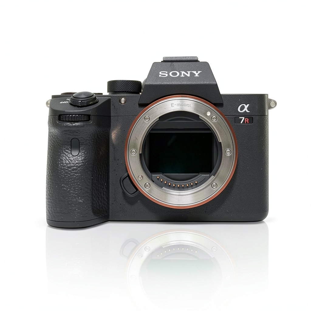 Sony a7R IIIA camera with lens in a studio setting