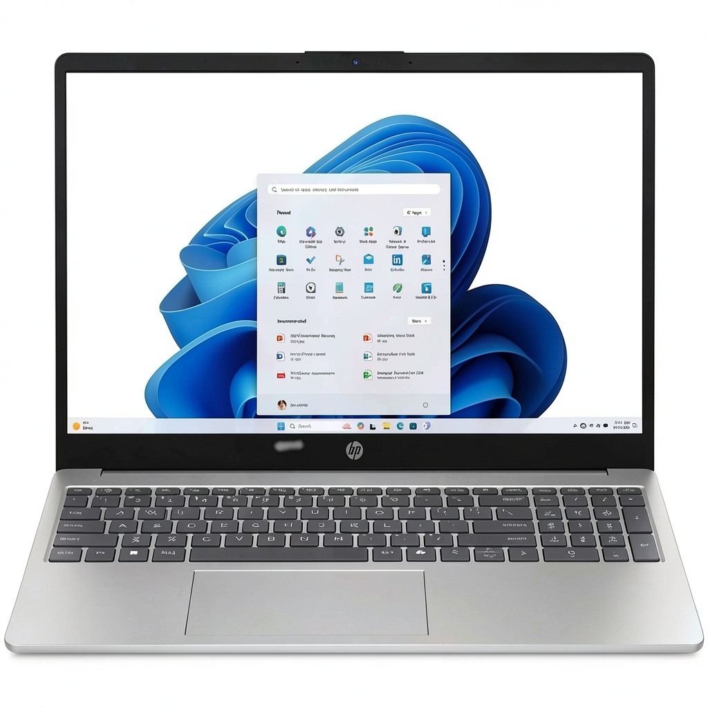 HP 15.6 inch touchscreen laptop displaying a multimedia application