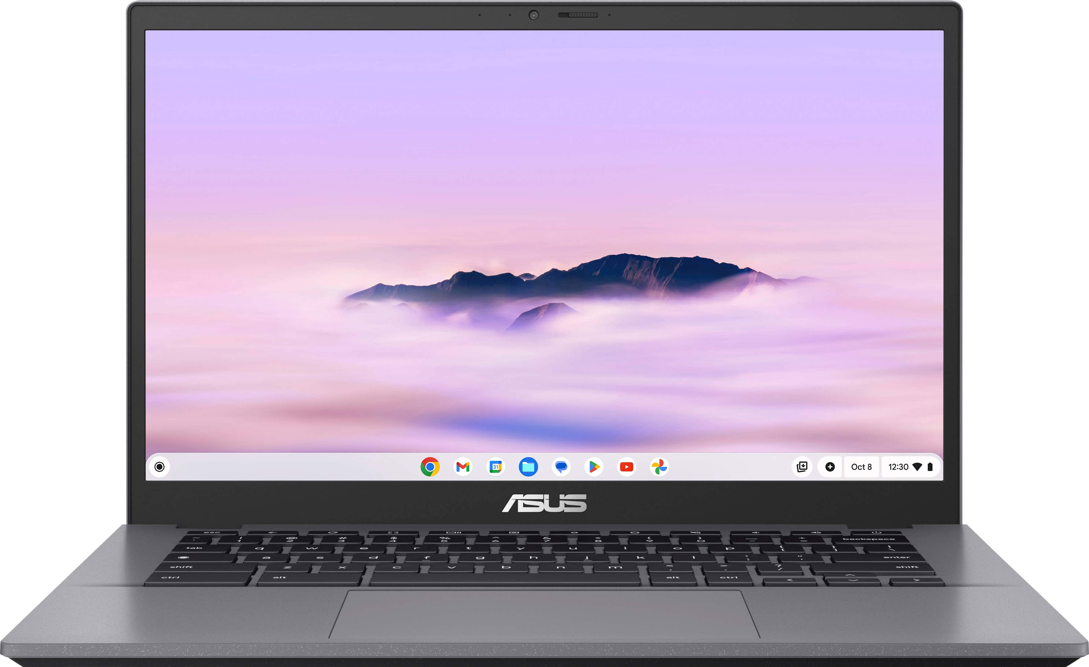 ASUS CX34 Chromebook Plus displaying Google apps on FHD screen