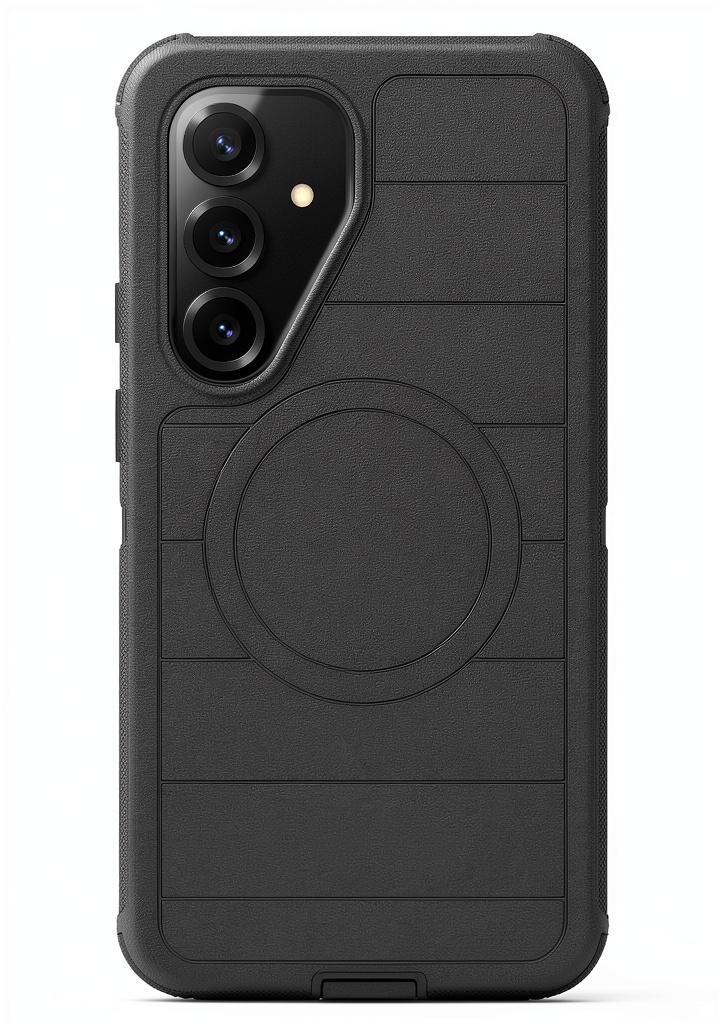 Defender Series Pro case installed on Samsung Galaxy S26+ showing tri-layer design