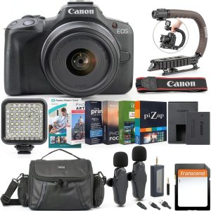 Canon EOS R50 Mirrorless Camera Bundle Black Podcasting Kit-0