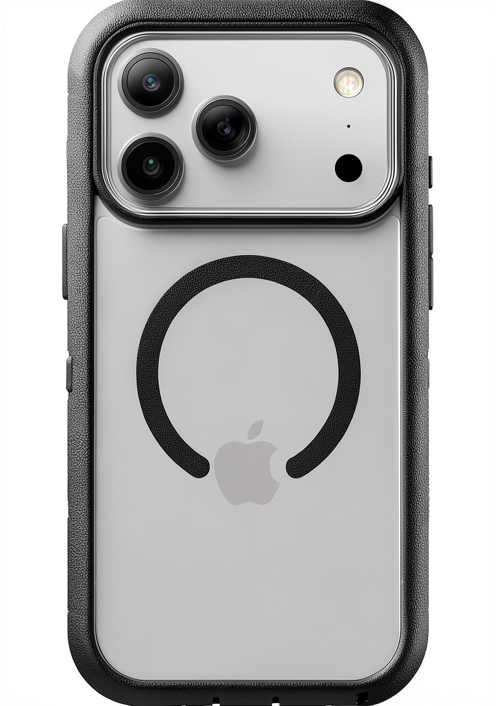 OtterBox Defender Series Pro XT case on iPhone 17 Pro Max showing clear design and rugged edges